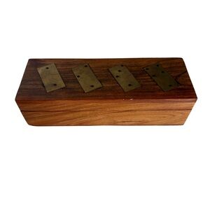 Wooden domino set with decorative box